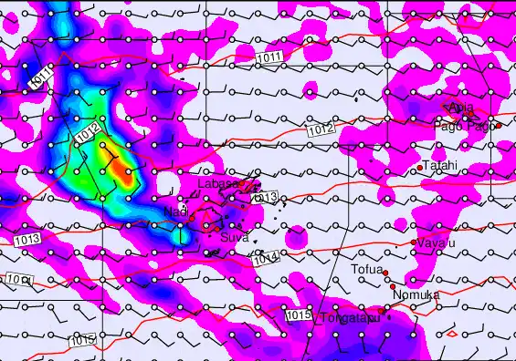 Fiji Islands forecast chart for Thursday, April 23rd, 2026 at 6:00 AM