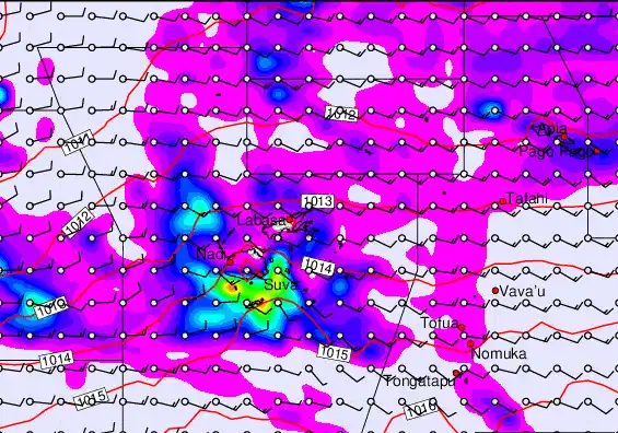 Fiji Islands forecast chart for Thursday, April 23rd, 2026 at 6:00 PM