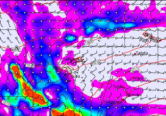 Fiji Islands forecast chart for Saturday, April 25th, 2026 at 6:00 AM