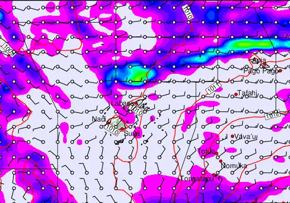 Fiji Islands forecast chart for Saturday, April 25th, 2026 at 6:00 PM