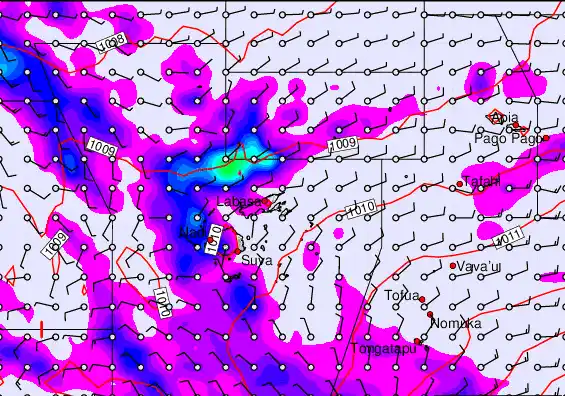 Fiji Islands forecast chart for Sunday, April 26th, 2026 at 6:00 AM