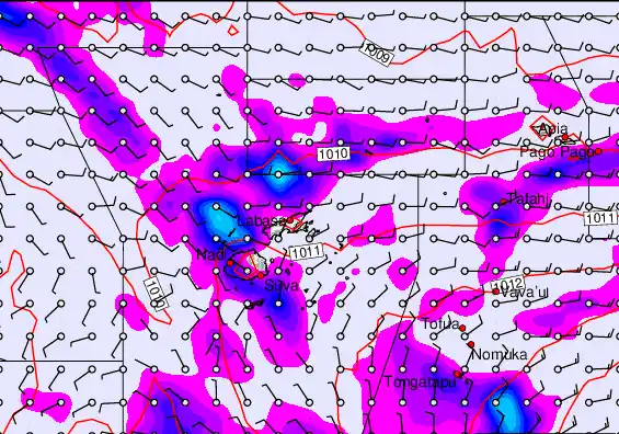 Fiji Islands forecast chart for Sunday, April 26th, 2026 at 12:00 PM