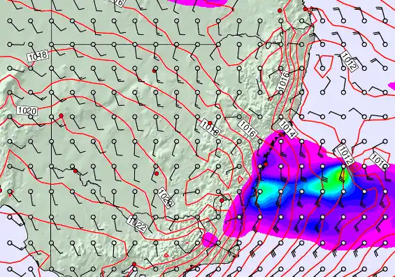 New South Wales forecast chart for Friday, April 17th, 2026 at 12:00 PM