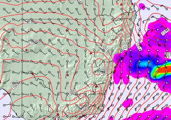 New South Wales forecast chart for Friday, April 17th, 2026 at 6:00 PM