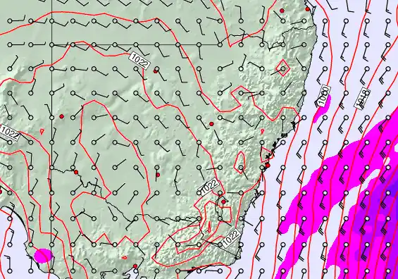 New South Wales forecast chart for Sunday, April 19th, 2026 at 12:00 AM