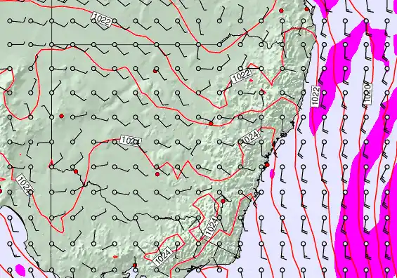 New South Wales forecast chart for Monday, April 20th, 2026 at 12:00 AM