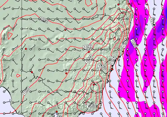 New South Wales forecast chart for Monday, April 20th, 2026 at 6:00 PM