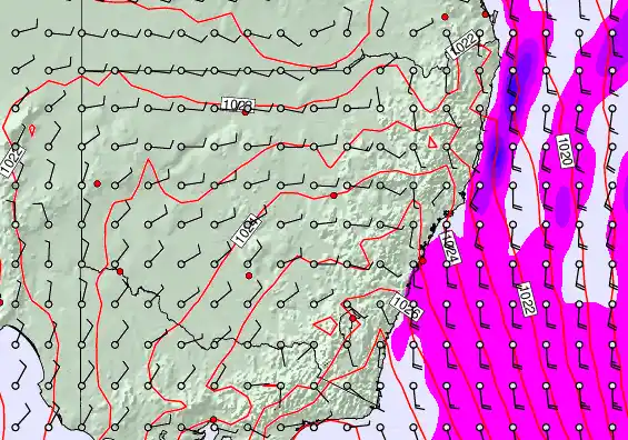 New South Wales forecast chart for Tuesday, April 21st, 2026 at 12:00 AM