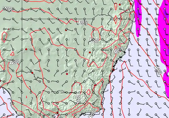 New South Wales forecast chart for Saturday, April 25th, 2026 at 6:00 AM