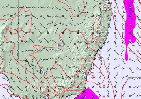 New South Wales forecast chart for Sunday, April 26th, 2026 at 12:00 AM