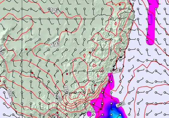 New South Wales forecast chart for Sunday, April 26th, 2026 at 6:00 AM