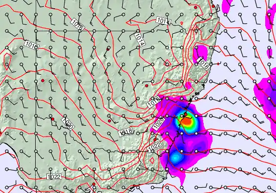New South Wales forecast chart for Monday, April 27th, 2026 at 6:00 AM