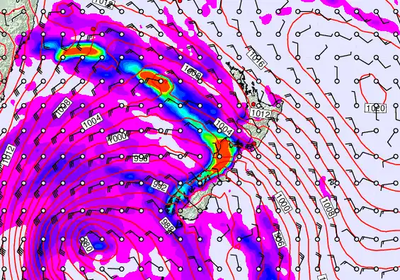 New Zealand forecast chart for Friday, April 17th, 2026 at 6:00 PM
