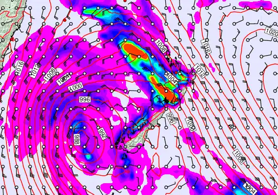 New Zealand forecast chart for Saturday, April 18th, 2026 at 6:00 AM