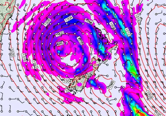 New Zealand forecast chart for Sunday, April 19th, 2026 at 6:00 AM
