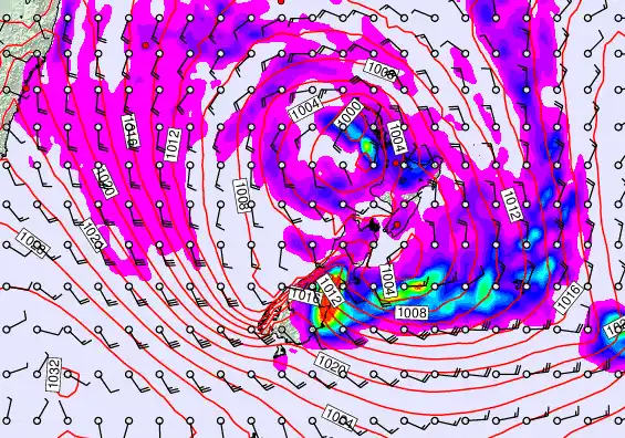 New Zealand forecast chart for Tuesday, April 21st, 2026 at 6:00 AM
