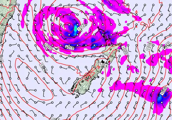 New Zealand forecast chart for Friday, April 24th, 2026 at 6:00 AM