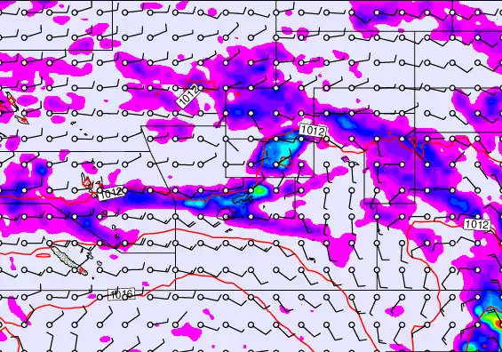 Pacific Islands forecast chart for Friday, April 17th, 2026 at 12:00 PM