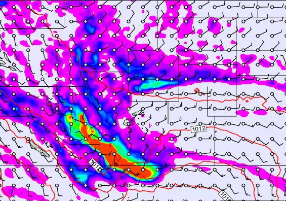 Pacific Islands forecast chart for Saturday, April 25th, 2026 at 12:00 AM