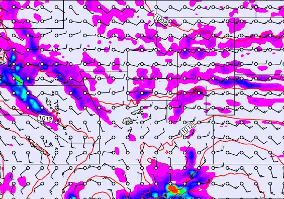 Pacific Islands forecast chart for Monday, April 27th, 2026 at 12:00 AM