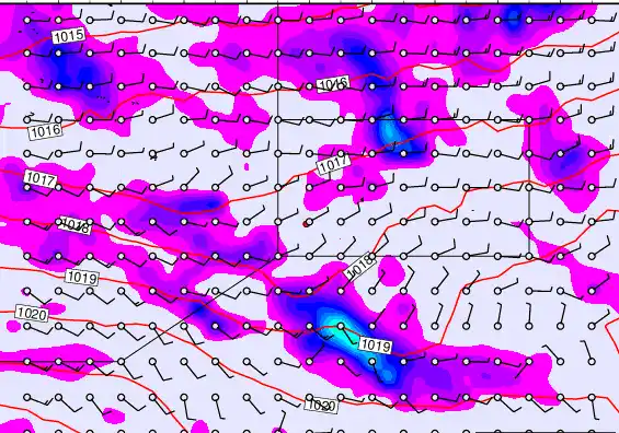 Pitcairn Island forecast chart for Friday, April 17th, 2026 at 12:00 PM