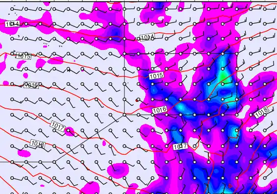 Pitcairn Island forecast chart for Sunday, April 19th, 2026 at 12:00 AM