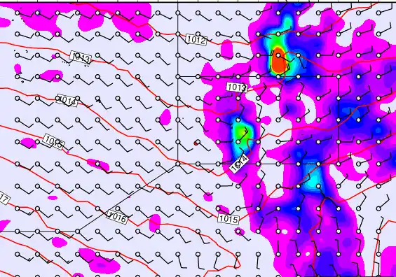 Pitcairn Island forecast chart for Monday, April 20th, 2026 at 12:00 AM