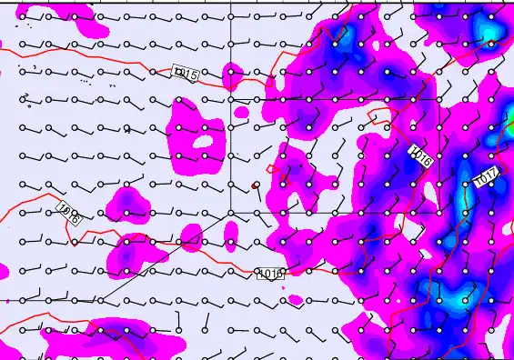 Pitcairn Island forecast chart for Monday, April 20th, 2026 at 6:00 PM