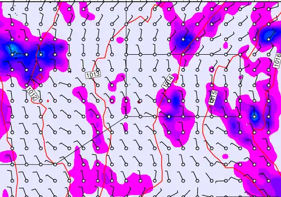 Pitcairn Island forecast chart for Wednesday, April 22nd, 2026 at 12:00 AM