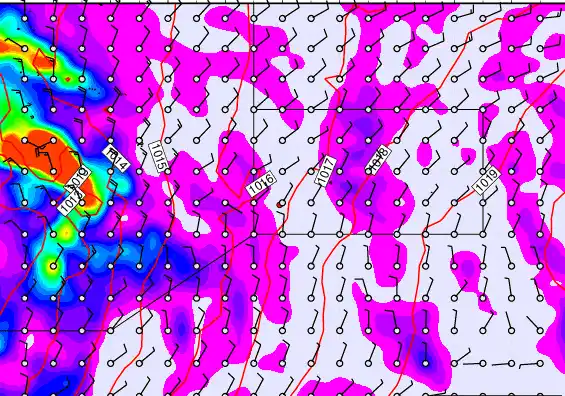 Pitcairn Island forecast chart for Wednesday, April 22nd, 2026 at 6:00 PM