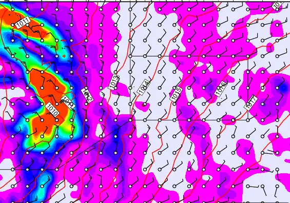 Pitcairn Island forecast chart for Thursday, April 23rd, 2026 at 12:00 AM
