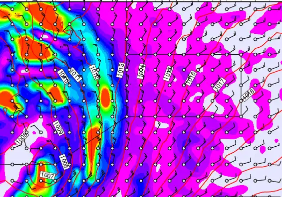 Pitcairn Island forecast chart for Thursday, April 23rd, 2026 at 12:00 PM