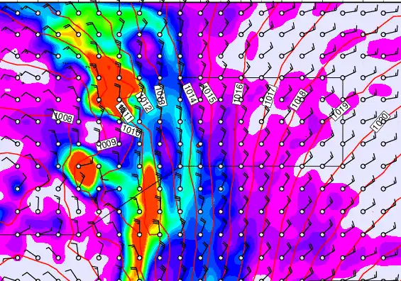 Pitcairn Island forecast chart for Friday, April 24th, 2026 at 6:00 AM