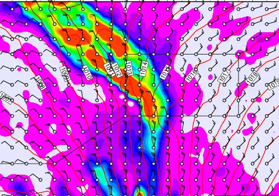 Pitcairn Island forecast chart for Saturday, April 25th, 2026 at 12:00 AM
