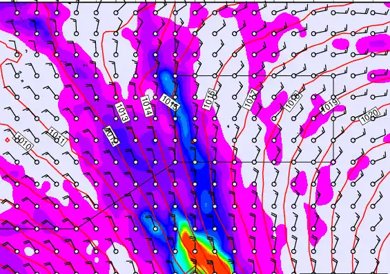 Pitcairn Island forecast chart for Sunday, April 26th, 2026 at 12:00 AM