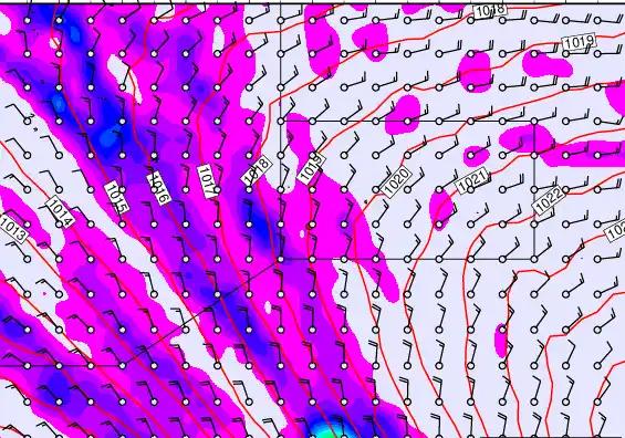 Pitcairn Island forecast chart for Sunday, April 26th, 2026 at 6:00 PM