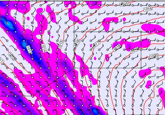 Pitcairn Island forecast chart for Monday, April 27th, 2026 at 12:00 AM