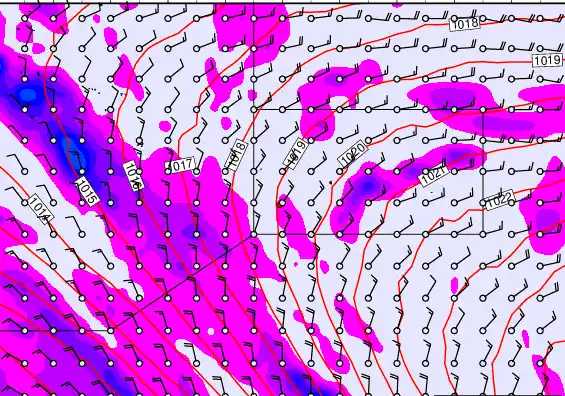 Pitcairn Island forecast chart for Monday, April 27th, 2026 at 6:00 AM