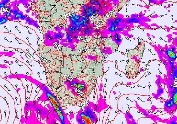 South Africa forecast chart for Friday, April 17th, 2026 at 12:00 PM