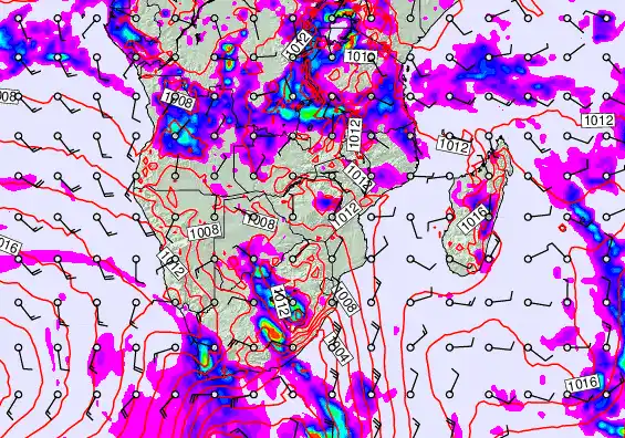 South Africa forecast chart for Friday, April 17th, 2026 at 6:00 PM