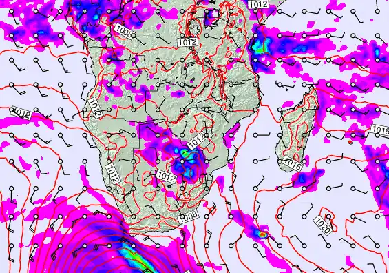 South Africa forecast chart for Sunday, April 19th, 2026 at 6:00 AM