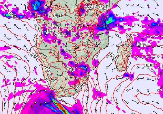 South Africa forecast chart for Sunday, April 19th, 2026 at 12:00 PM