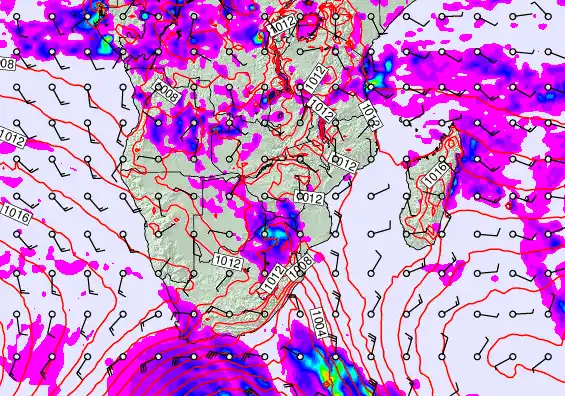 South Africa forecast chart for Monday, April 20th, 2026 at 12:00 AM