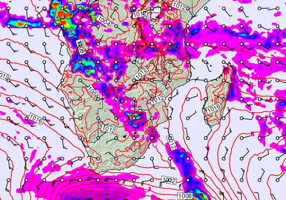 South Africa forecast chart for Monday, April 20th, 2026 at 6:00 PM