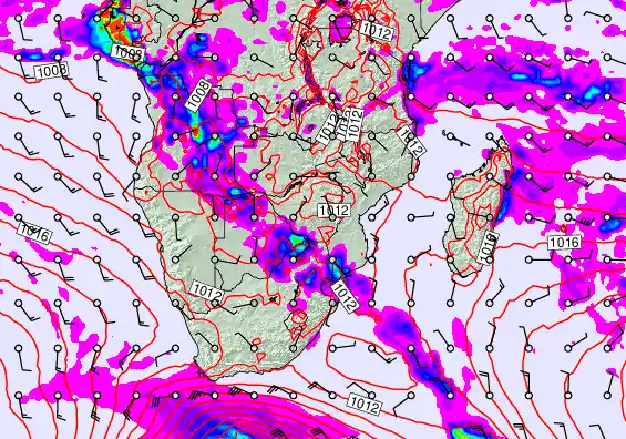 South Africa forecast chart for Tuesday, April 21st, 2026 at 12:00 AM