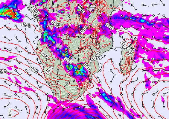 South Africa forecast chart for Tuesday, April 21st, 2026 at 6:00 PM