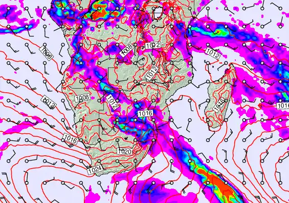 South Africa forecast chart for Wednesday, April 22nd, 2026 at 6:00 PM