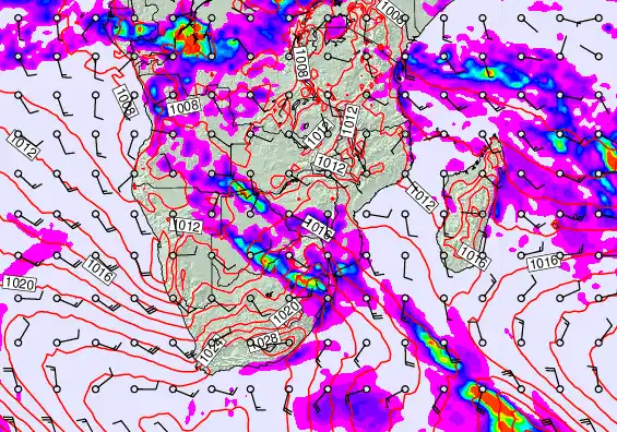 South Africa forecast chart for Thursday, April 23rd, 2026 at 12:00 AM