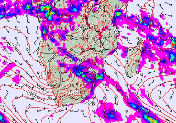 South Africa forecast chart for Thursday, April 23rd, 2026 at 6:00 AM
