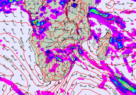South Africa forecast chart for Friday, April 24th, 2026 at 6:00 AM